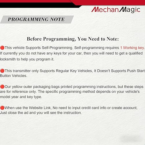 Miniatura 3 de MechanMagic Llavero de repuesto para control remoto se ajusta para Honda Civic EX LX DX 2001 2002 2003 2004 2005 / Honda Pilot 2003 2004 2005 2006