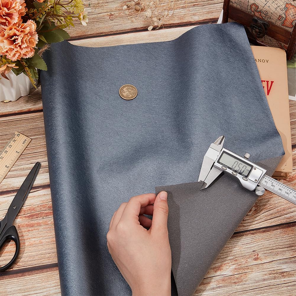 CRASPIRE 43 x 16.5 Inch Book Cloth for Book Binding Dark Grey PU Leather Smooth Surface Non-Woven Base Covering Wrap A3-A8 Bookcover Notebook Protector for Album Scrapbooking DIY Bookcloth Bookbinding - Image 3