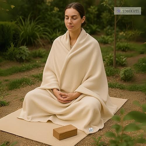 Miniatura 6 de Juego de 2 mantas de yoga tejidas a mano de algodón Iyengar para yoga restaurativo, manta de yoga suave y duradera, ideal para yoga y meditación