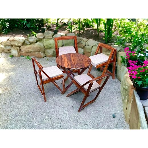 Sheesham Wooden Patio Dining Set 4 Seater
