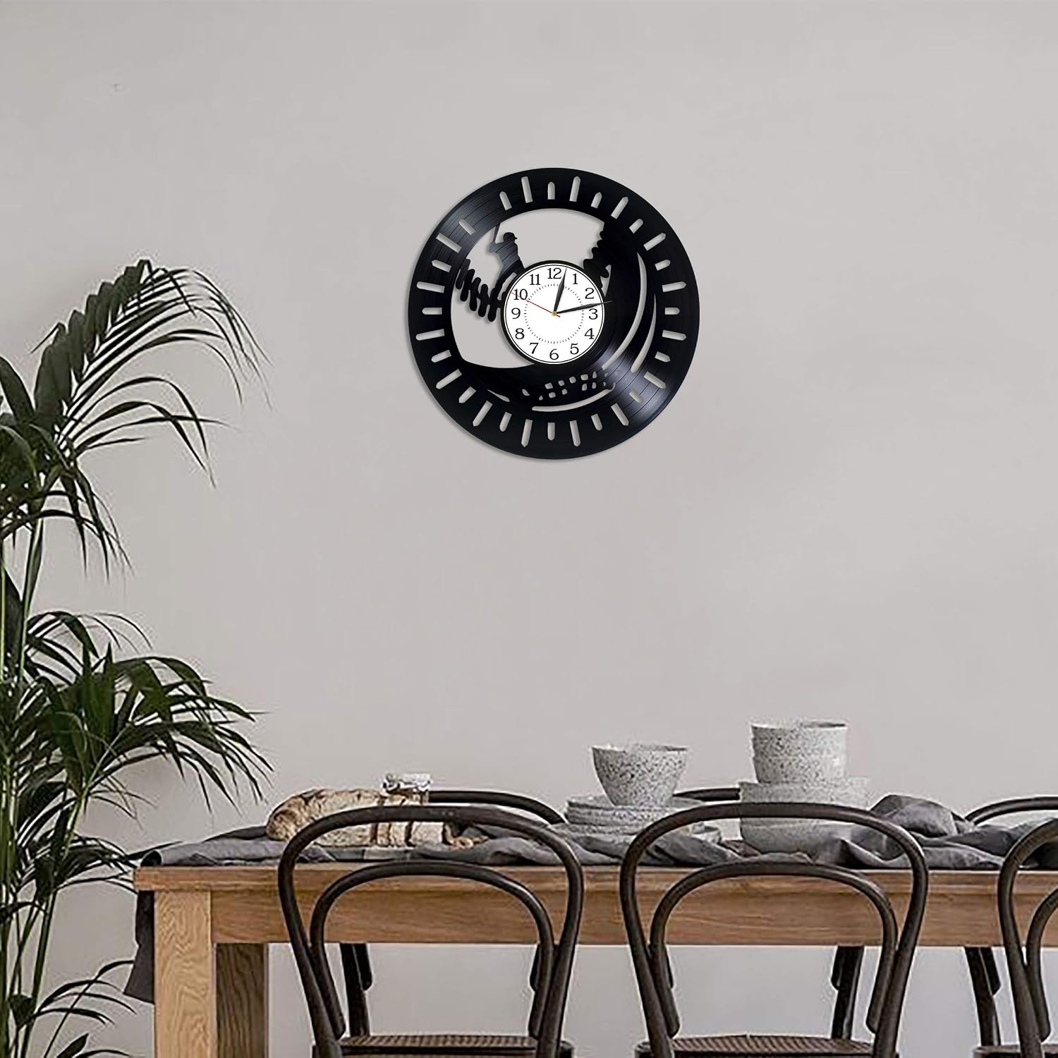 Sport Vinyl Clock 12 Inch Baseball Original Home Decor Sport Vinyl Record Wall Clock Baseball Handmade Clock for Man and Woman Baseball Birthday Gift Idea