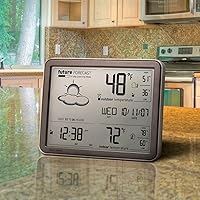 Vista 2 de Estación meteorológica AcuRite con pantalla gigante y reloj atómico