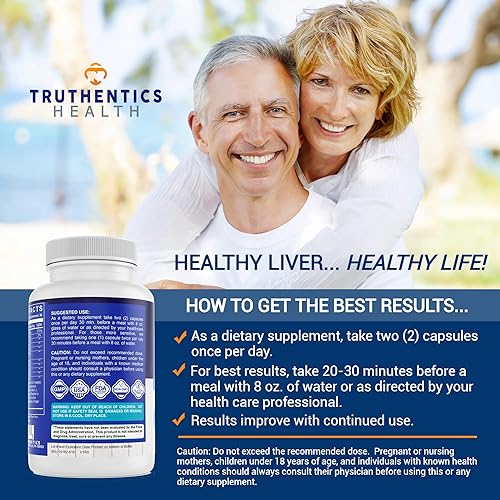Miniatura 4 de TRUTHENTICS Paquete de salud hepática + enzimas digestivas – Soporte para desintoxicación de limpieza hepática, digestión, absorción de nutrientes,