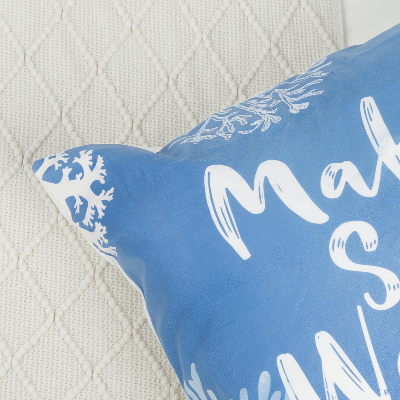 Set Di 4 Federe Per Cuscini 45x45 Cm – Tema Mare Con Tartaruga, Stella Marina E Conchiglie, In Poliestere Stampato, Chiusura A Zip Invisibile, Per Divano E Camera