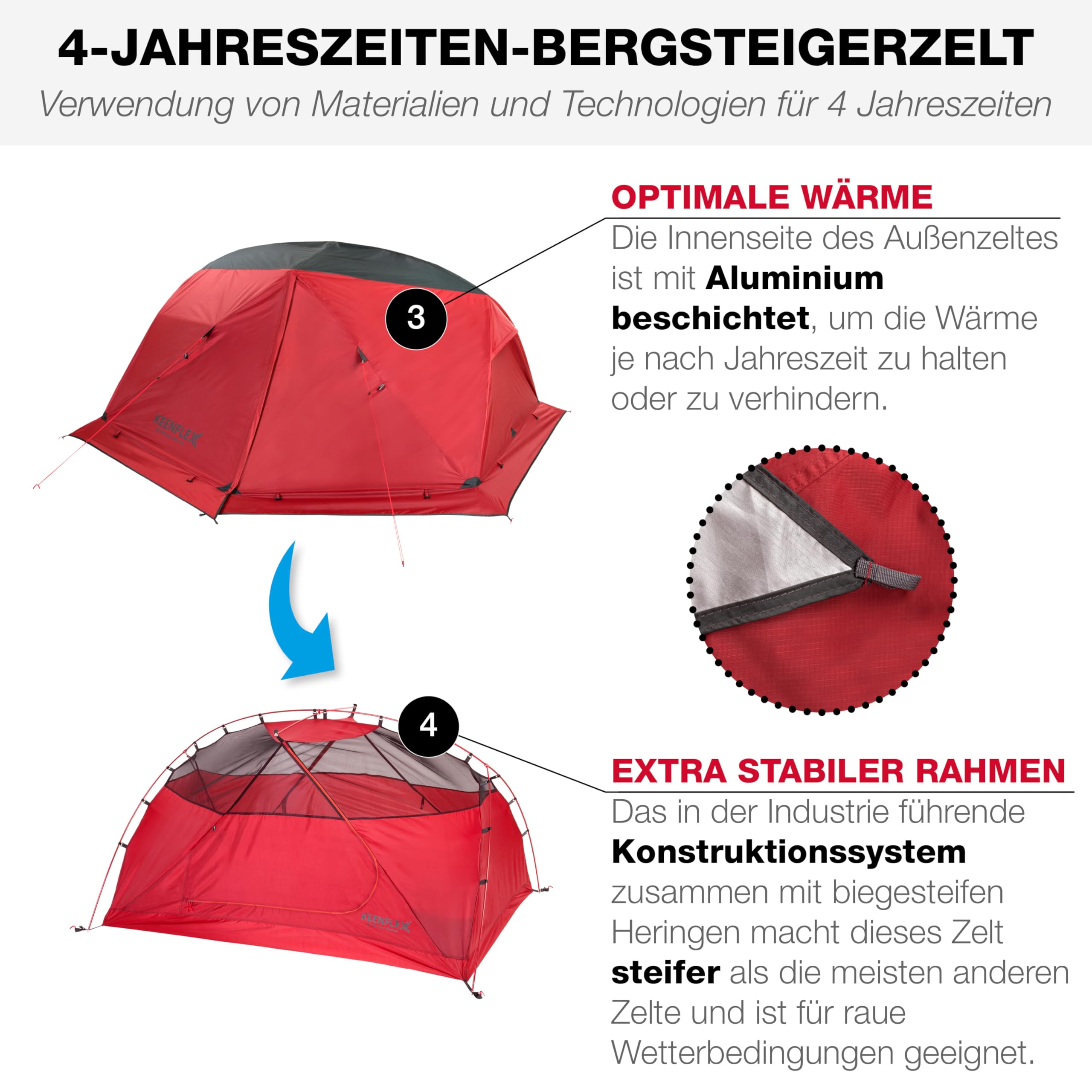 2 Personen Camping Trekking Zelt Doppelwandig Ultraleicht 2800g