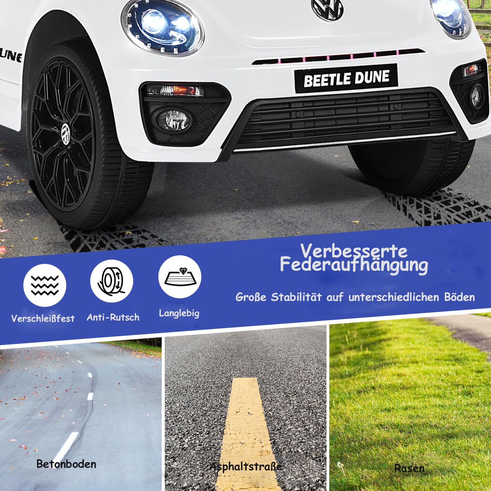 DREAMADE Elektroauto für Kinder, 12V Kinderfahrzeug mit 2,4G Fernbedienung, Kinderauto elektrisch mit LED-Licht & Musik & Sicherheitsgurt, Elektrofahrzueg für Kinder ab 3 Jahre (Weiß)