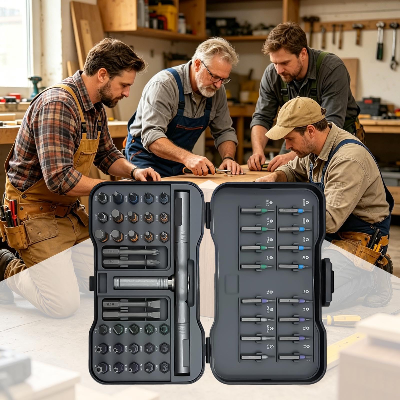 Kit di cacciaviti a cricchetto 50 in 1 magnetico multi-bit cricchetto