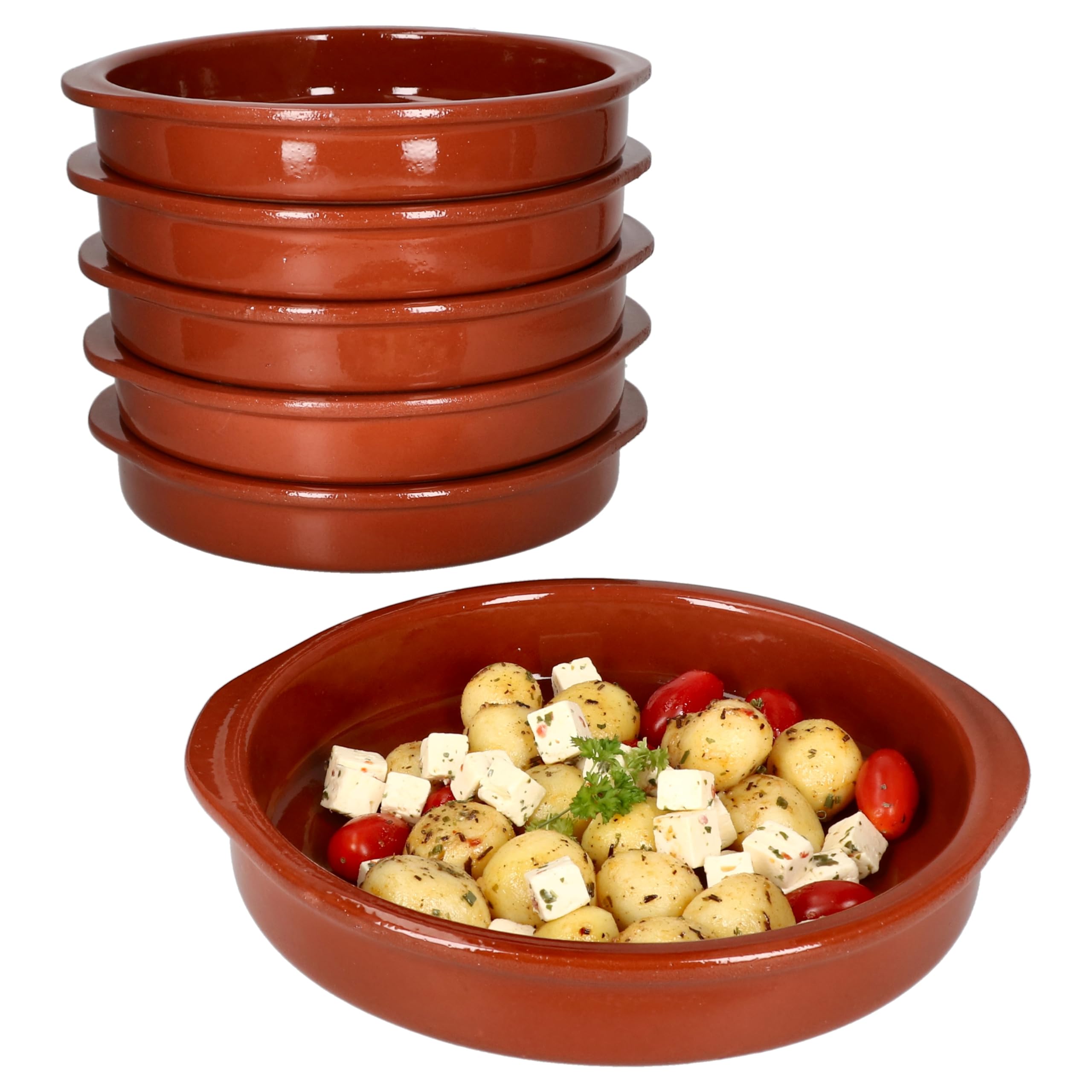 MamboCat Set 6 Ciotole In Argilla Cazuela XS - 70ml Fatte A Mano Per Tapas, Dessert E Dips - Vintage - 2