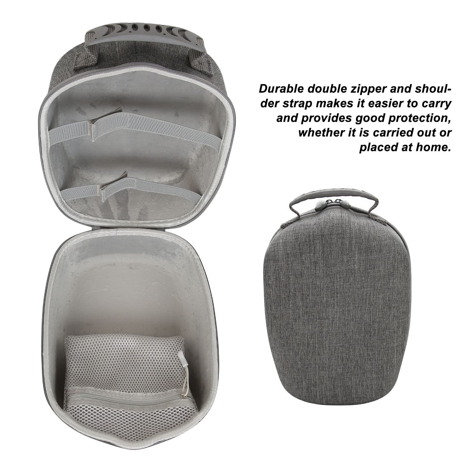 Carcasa Rígida para Auriculares Playstation VR2, Gran Capacidad, Fácil de Transportar, Protección Múltiple, Material EVA Duradero, Gris, para PS VR2 y Accesorios