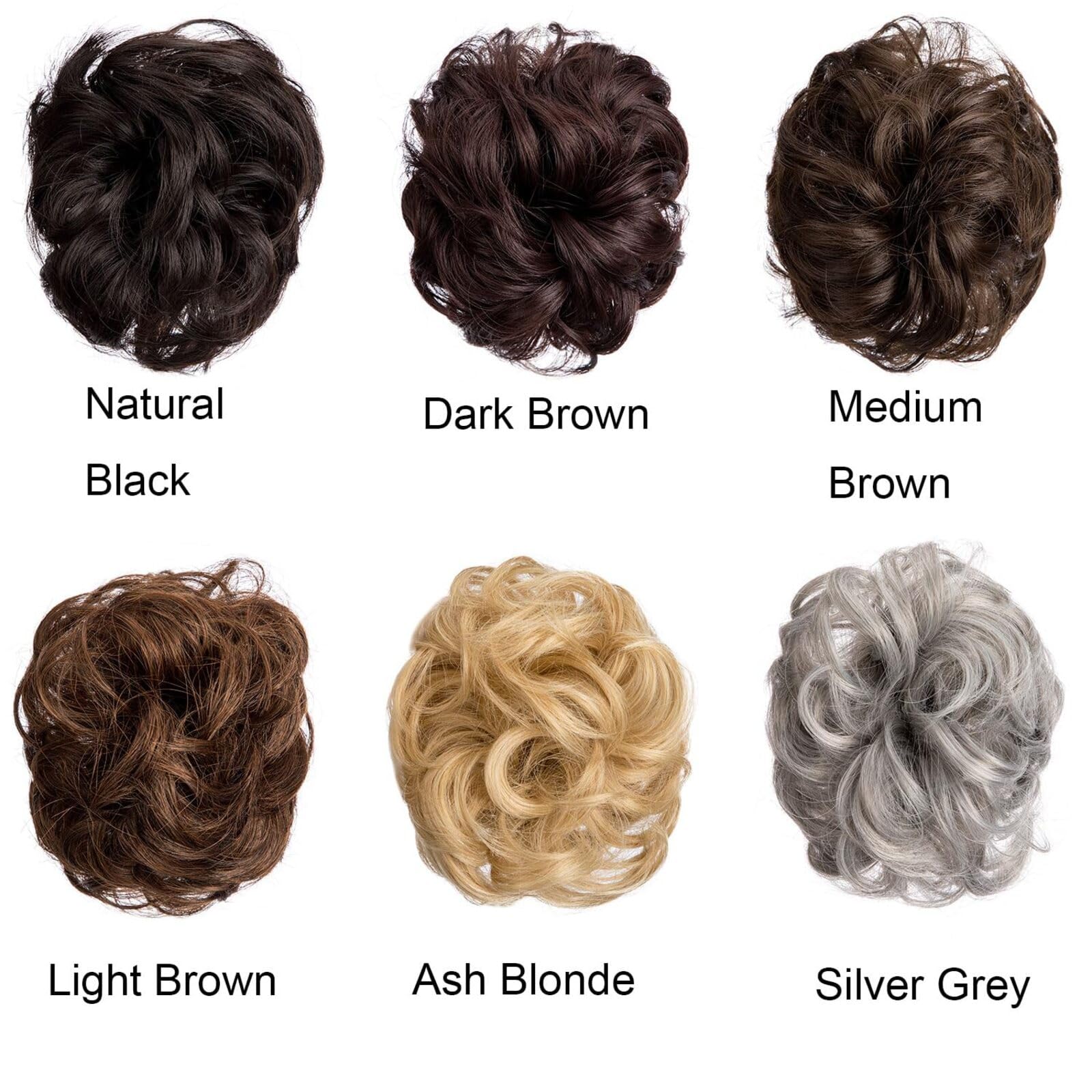 CVNRCLP Large Claw Clip Messy Bun Hair Piece, Wavy Curly Synthetic Tousled Updo Extensions for Women (Dark Brown) - Image 3