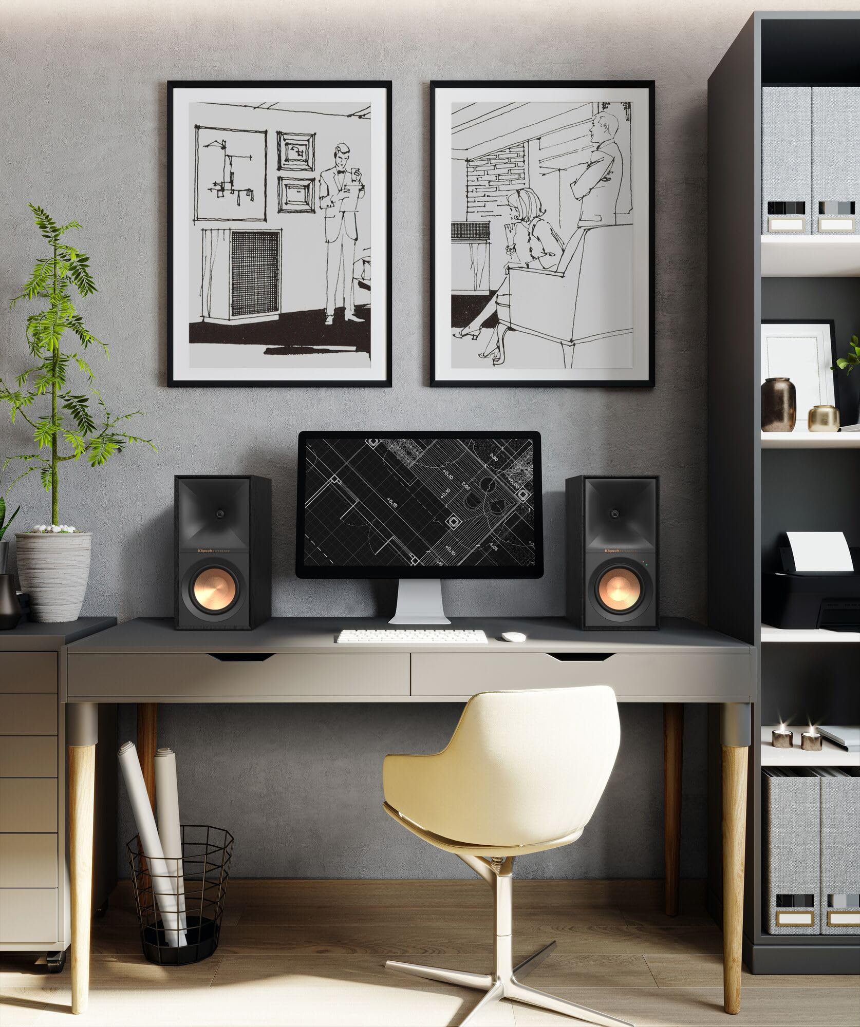 Klipsch R-50PM Coppia di Casse Attive Ebano