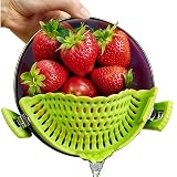 Performore Compact Universal Silicone Snap-On Pot Strainer | Heat-Resistant Clip-On Food Colander | BPA-Free Pasta, Vegetable & Soup Drainer | Dishwasher Safe Kitchen Tool