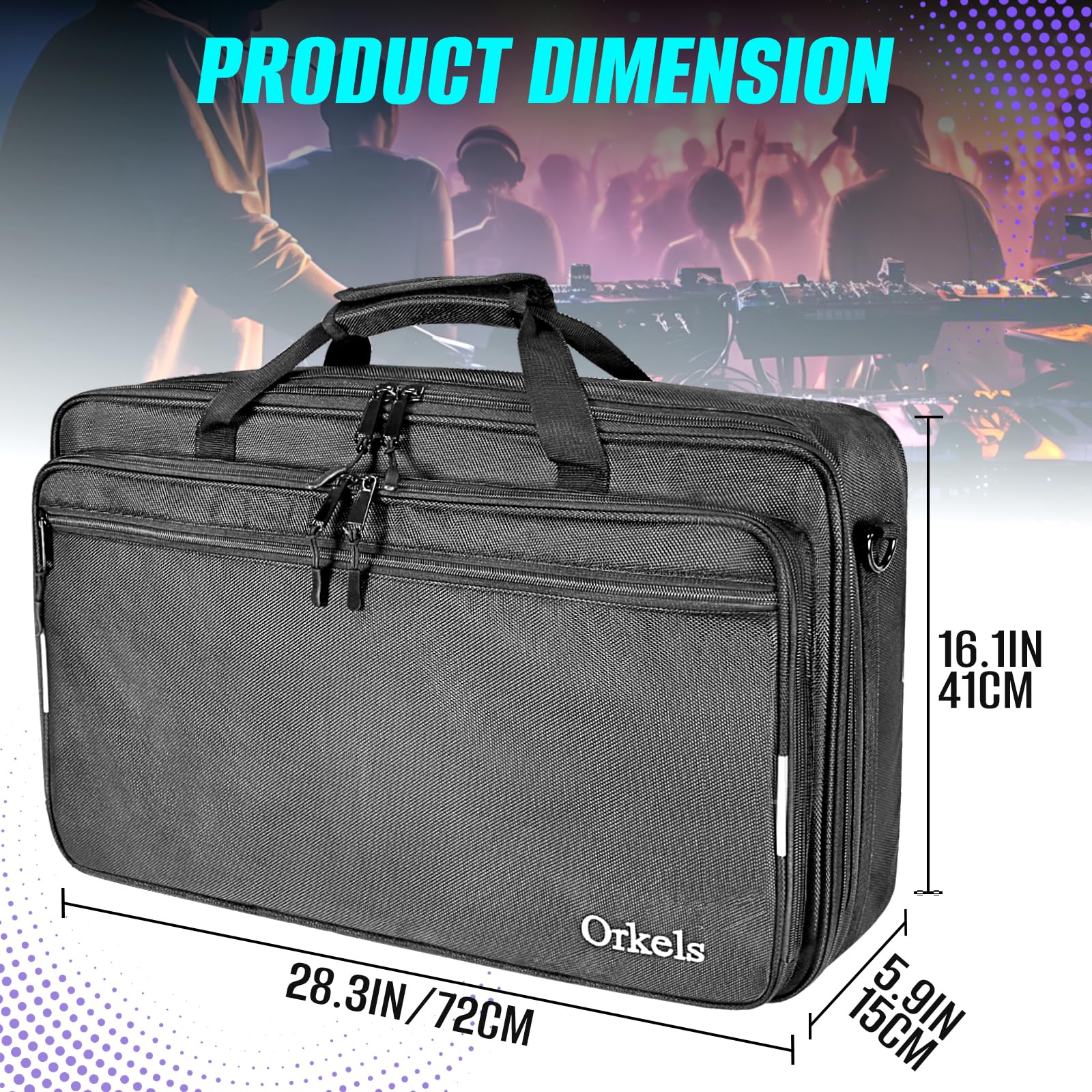 SUNDOY Borsa imbottita per controller DJ DDJ-FLX10, DDJ-GRV6, DDJ-REV5, DDJ-REV7, DDJ-FLX6-GT, DDJ-800, XDJ-RR, DDJ-1000SRT, RX, S8, DDJ SX, SX2, SX3, Inpulse 500