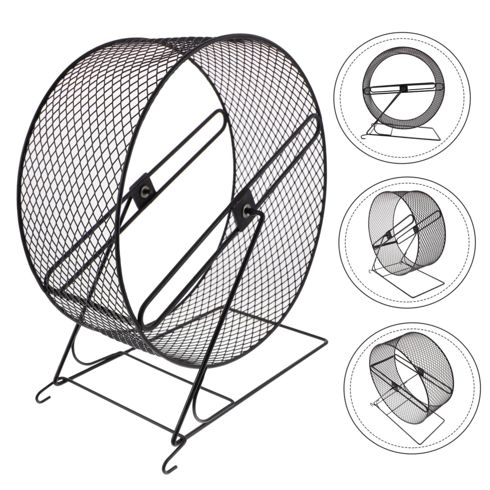 TOYANDONA Roue de Chinchilla Silencieuse en Fer, Jouet pour Petits Animaux, Roue d'exercice pour Hamster, Sûre et Amusante pour L'entraînement Quotidien