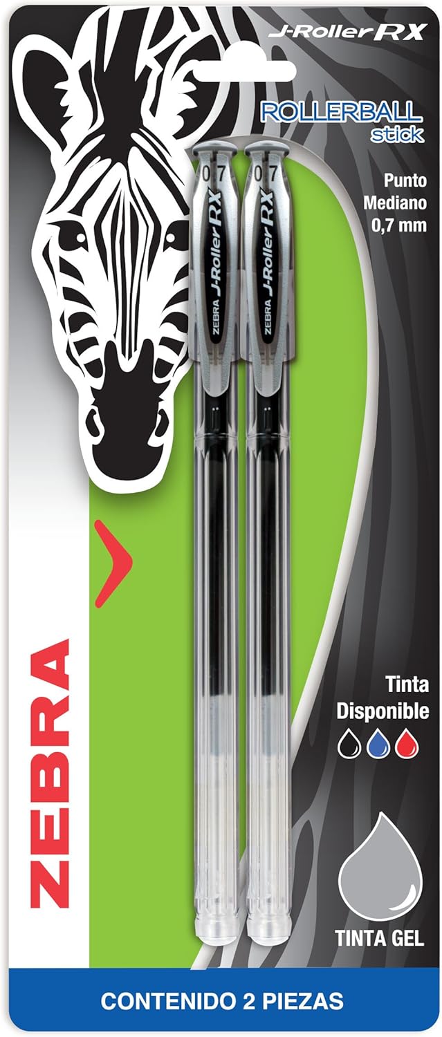 Zebra Rollerball JRoller RX Bolígrafo De Tinta Gel Punto Mediano (0.7