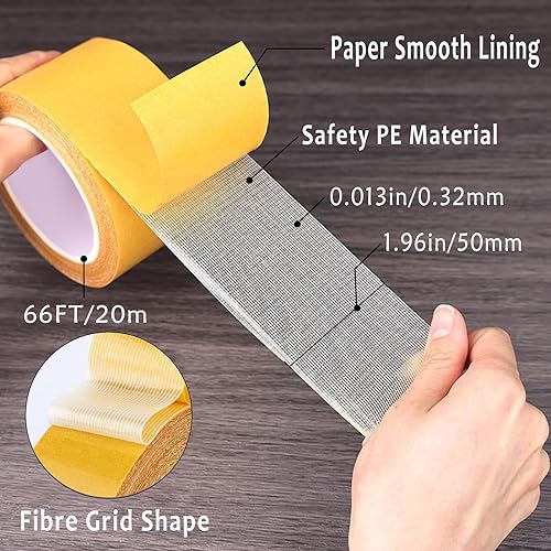 Miniatura 2 de Cinta de tela de doble cara, cinta de malla adhesiva fuerte, cinta transparente para ropa, eliminación sin rastros, cinta multifuncional de doble