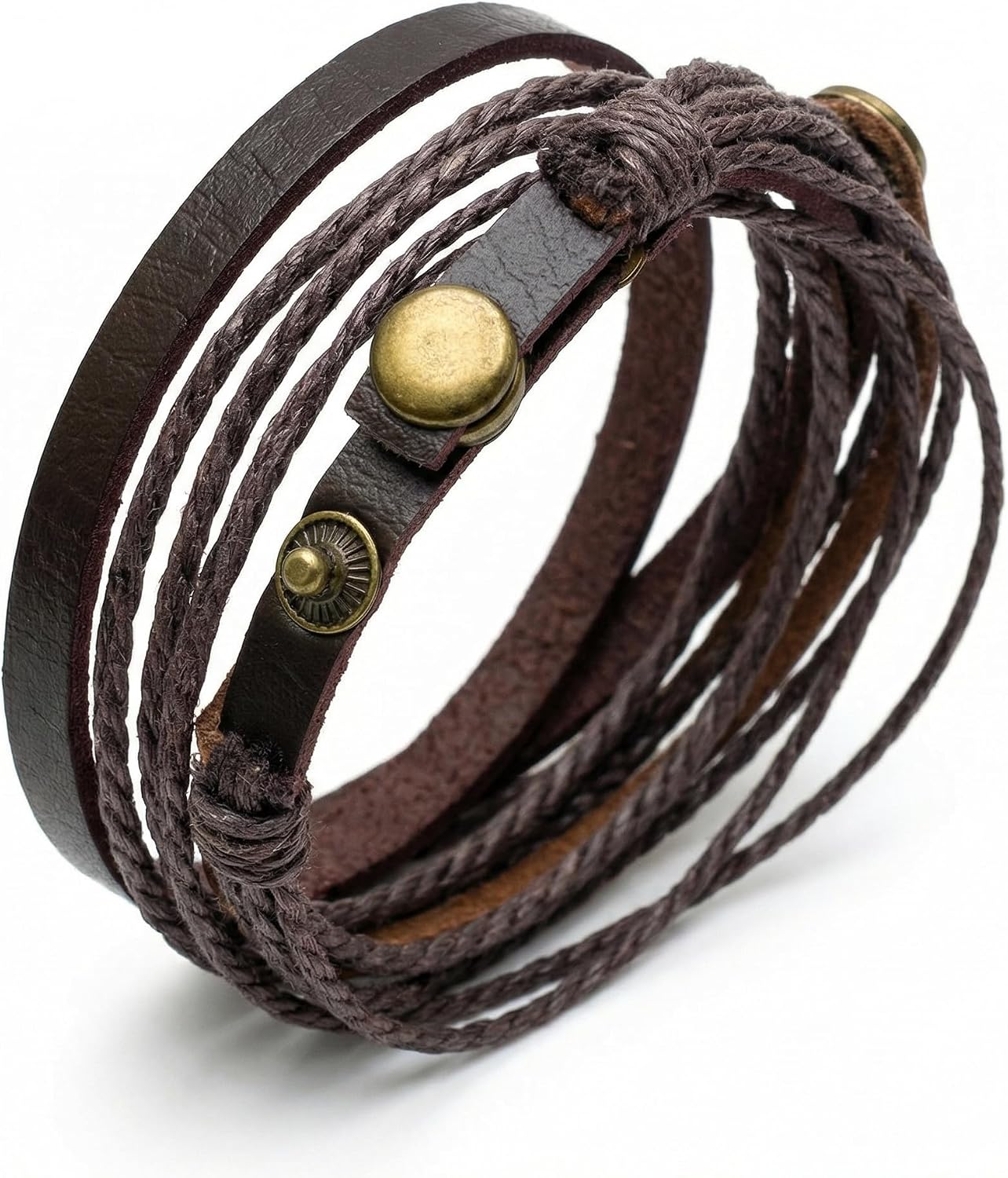 Leather Bracelet for Women and Men Handmade Vintage Adjustable Wrap Wrist Layered Fashion Accessory Unique Durable Stylish Everyday Unisex