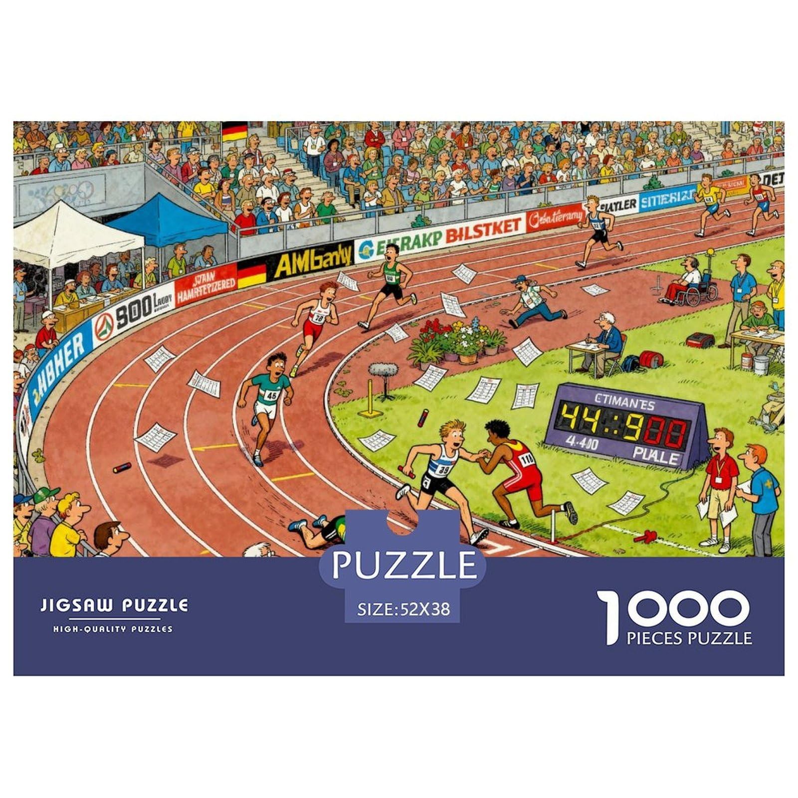 Mistakes in Sprint Relay Race Wooden Jigsaw Puzzle Waterproof 1000 Piece Puzzles for Adults Gifts Impossible Educational Games