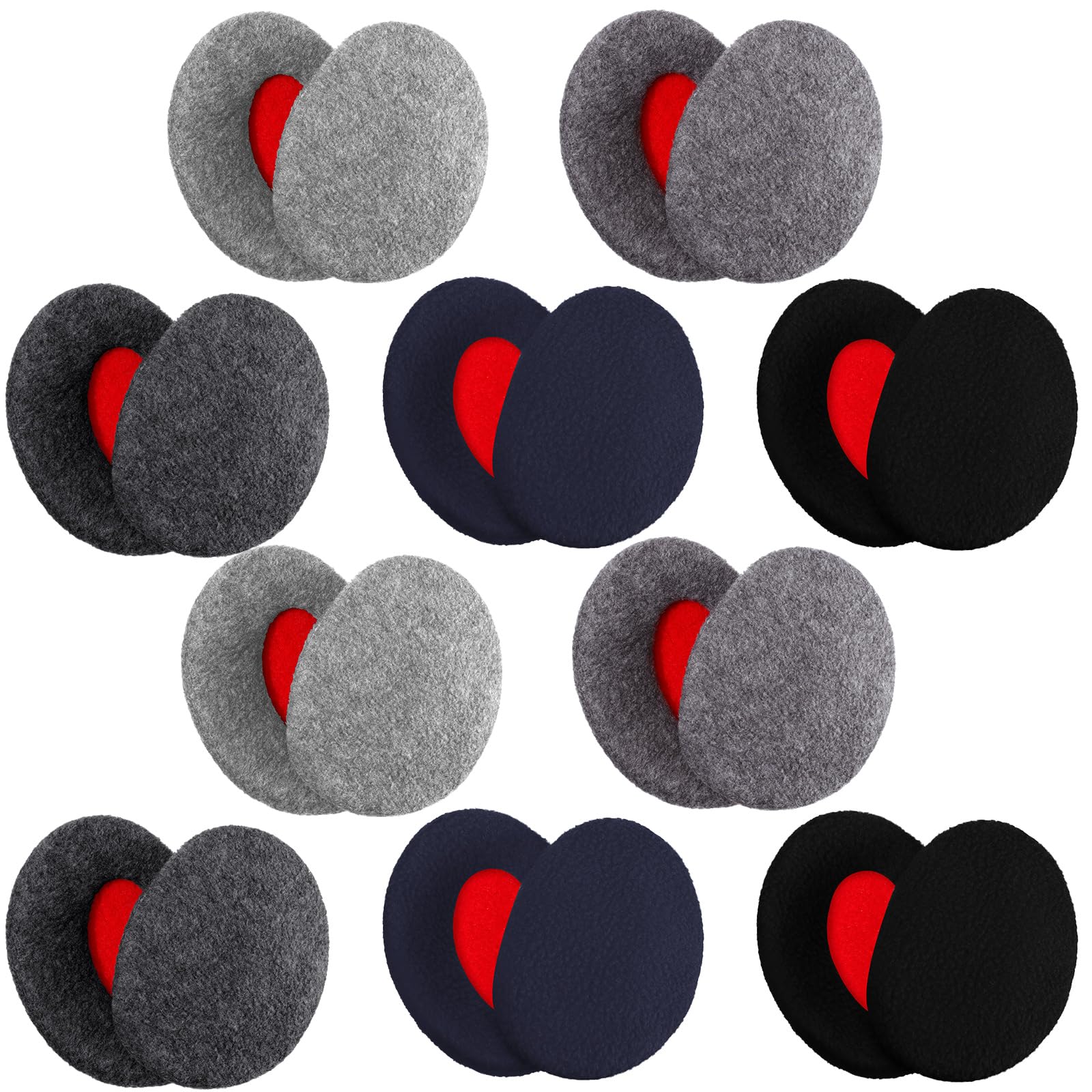 10 Pairs Bandless Ear Muffs Fleece Windproof Unisex Thick Covers for Men Women Winter-image-7