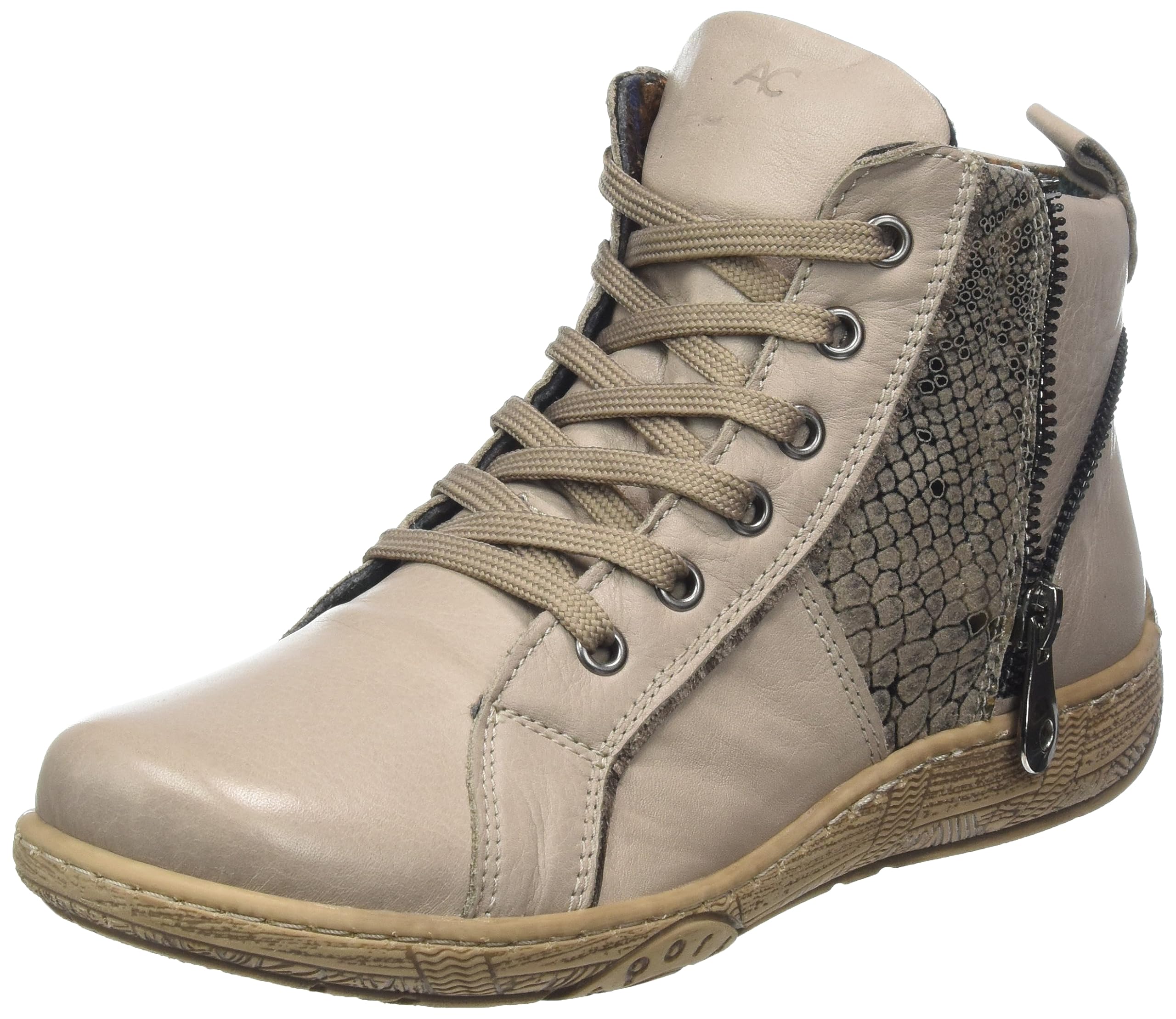 Andrea Conti Women's lace-up Trainers, Dark Stone Combi, 5 UK