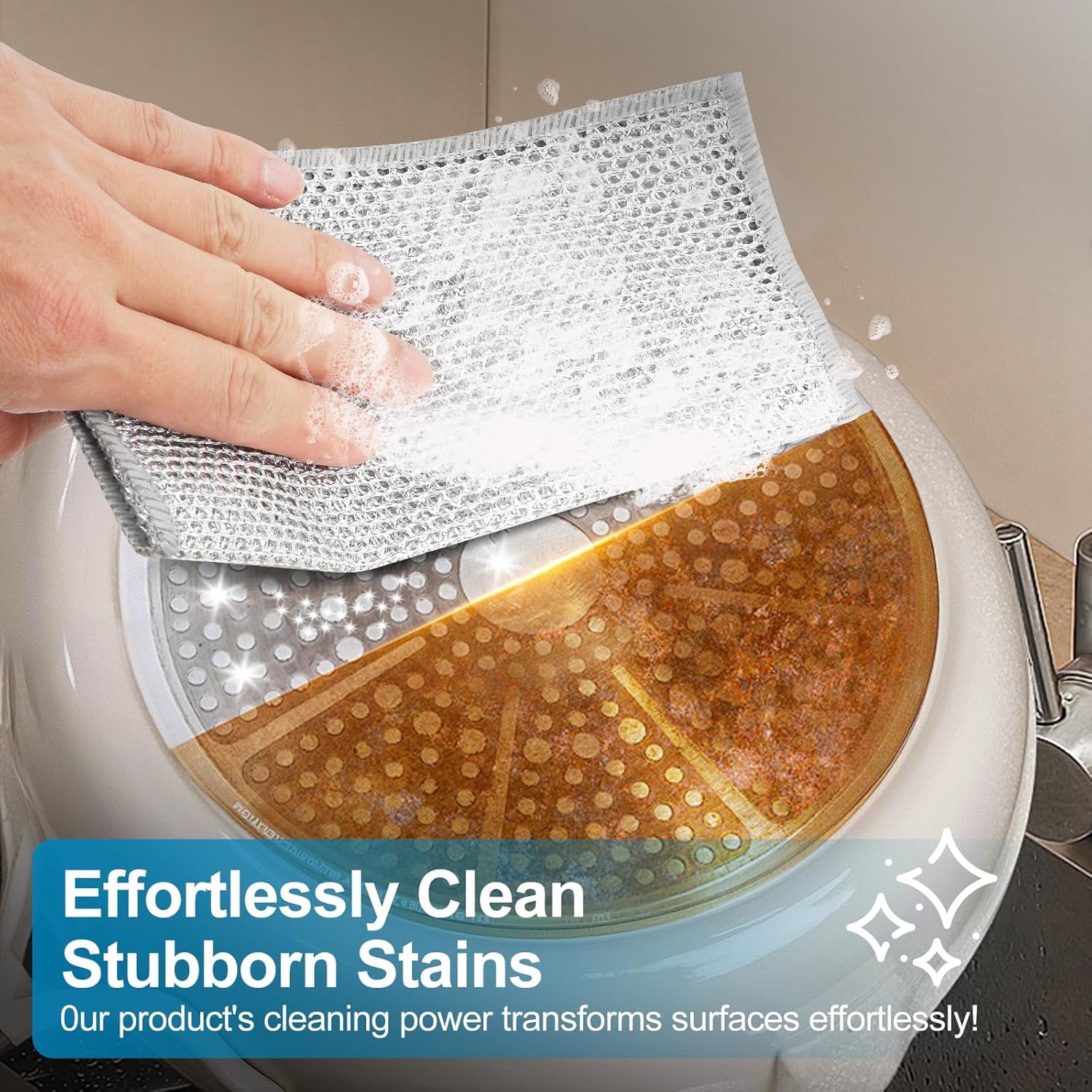 Vensi SHOP ZONE Wire Dish Cloth Stainless-Steel Steel Scrubber, Pack of 10 4
