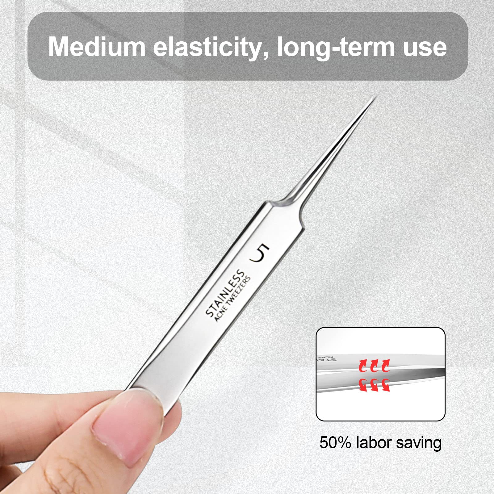 Extracteur Point Noir, Tire Comedons pour Le Visage, Brucelles, pour Points Noirs en Acier Inoxydable avec Boîte en Métal pour extracteur, boutons d'acné, taches ou retrait