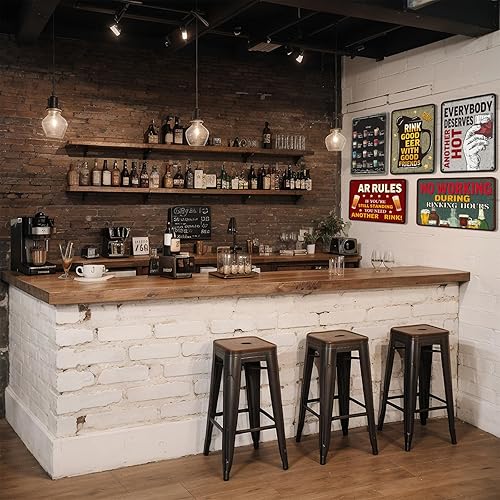 Miniatura 6 de Clabby 9 letreros divertidos de barra para el hogar, bar, vintage, divertidos para el hogar, juego de letreros de pared para patio trasero, hombre,