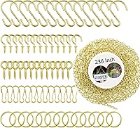 Vista 11 de YINGFENG - Set de 236 pulgadas de cadenas colgantes de metal negro y ganchos para cestas, para comederos de aves, bebederos de pájaros, macetas