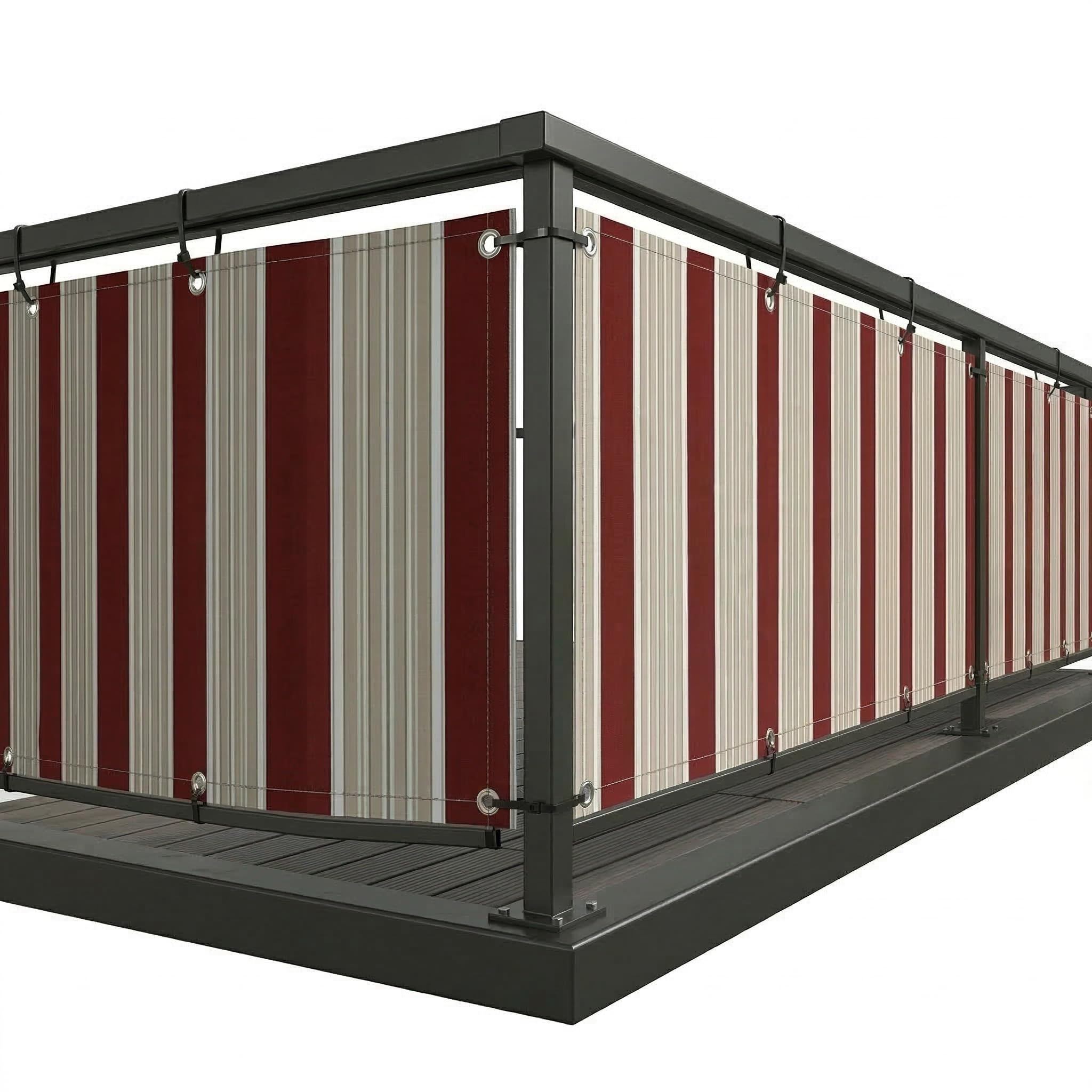ESTO Telo Frangivisto Balcone 75x500 cm HDPE - Protezione Privacy Antisguardo Copri Ringhiera Impermeabile Antivento UV Bordeaux e Crema