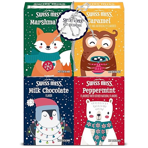 Swiss Miss Paquete variado de chocolate caliente 4 sabores mezcla de chocolate caliente variedad de chocolate caliente chocolate suizo de chocolate