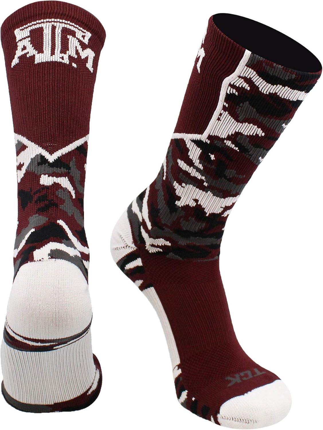 TCK Texas A&M Aggies Socks Woodland Camo Crew S Amazon.co.uk