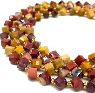 ABCGEMS Australian Tri-Color Mookaite Beads (A Revolutionary Cutting Technique Brings a More Dynamic Look to a Traditional Cube) Diagonal-Drilled 3D Magical-Cube 6mm (Corner-to-Corner 8mm)