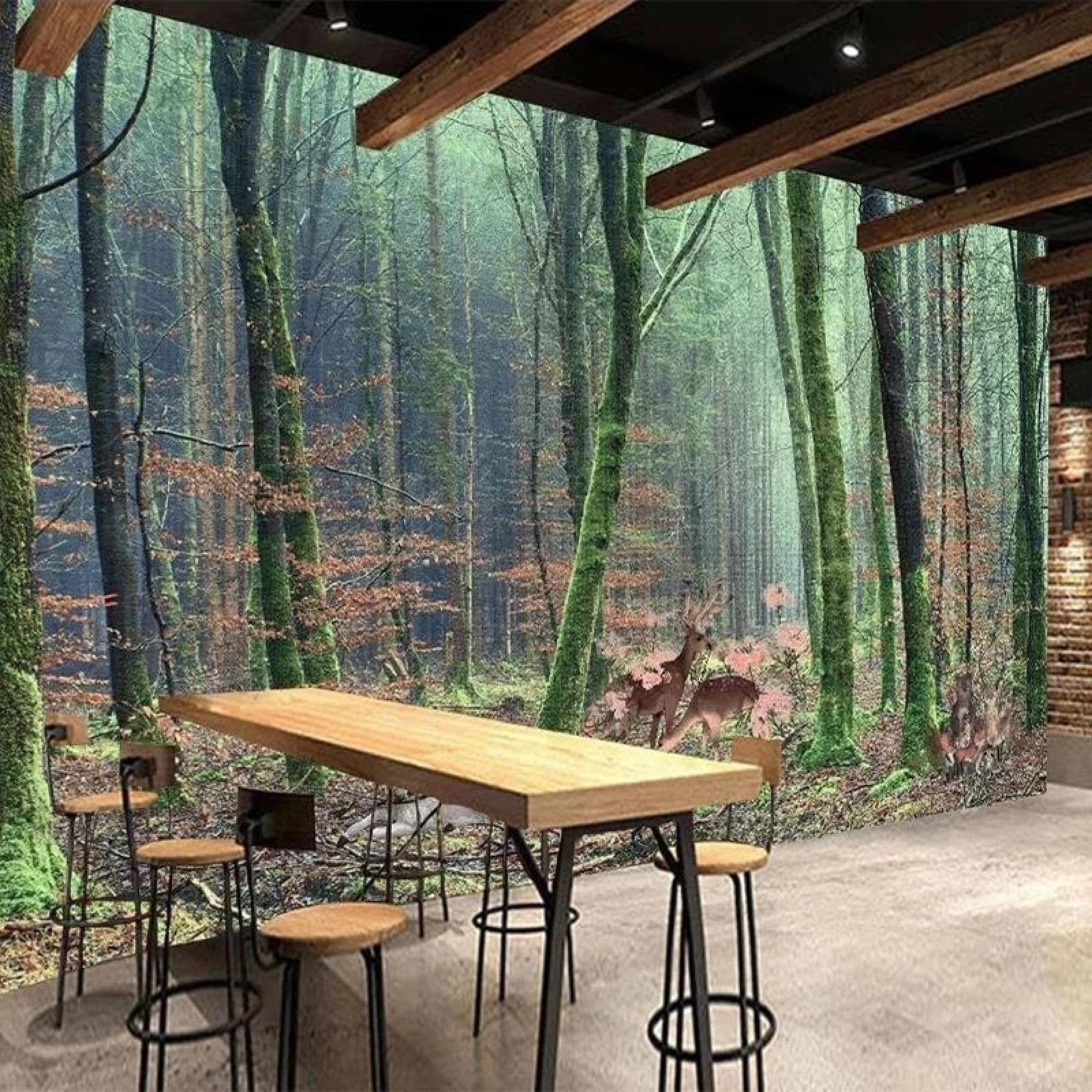 Papier peint automne forêt renne autocollant pour rénovation mur