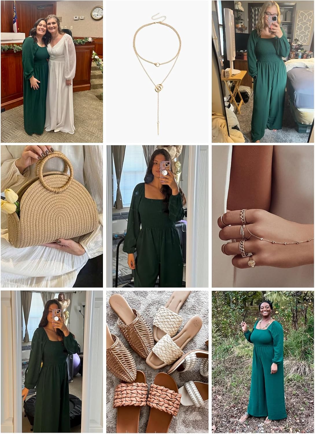 Happy Sailed Women's Long Sleeve Jumpsuits Loose Fit Overalls Square Neck Pockets High Waisted Wide Leg Pants Rompers - Image 6