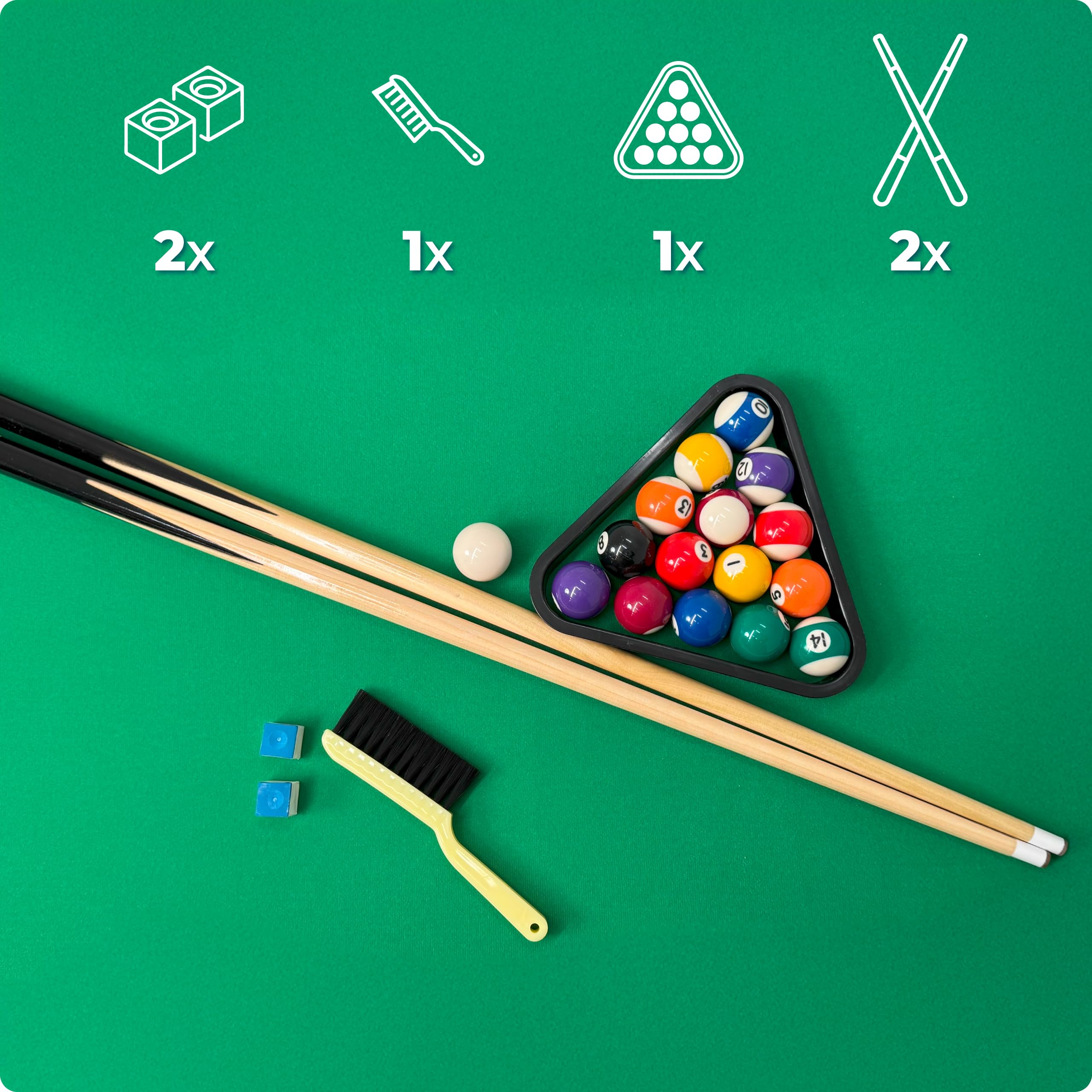 THUNDER SMART 3-in-1 Multifunktionaler Spieltisch 126 cm – Tischfußball, Billard und Airhockey, Stabiler drehbarer Spieletisch mit Zubehör für Kinder und Erwachsene