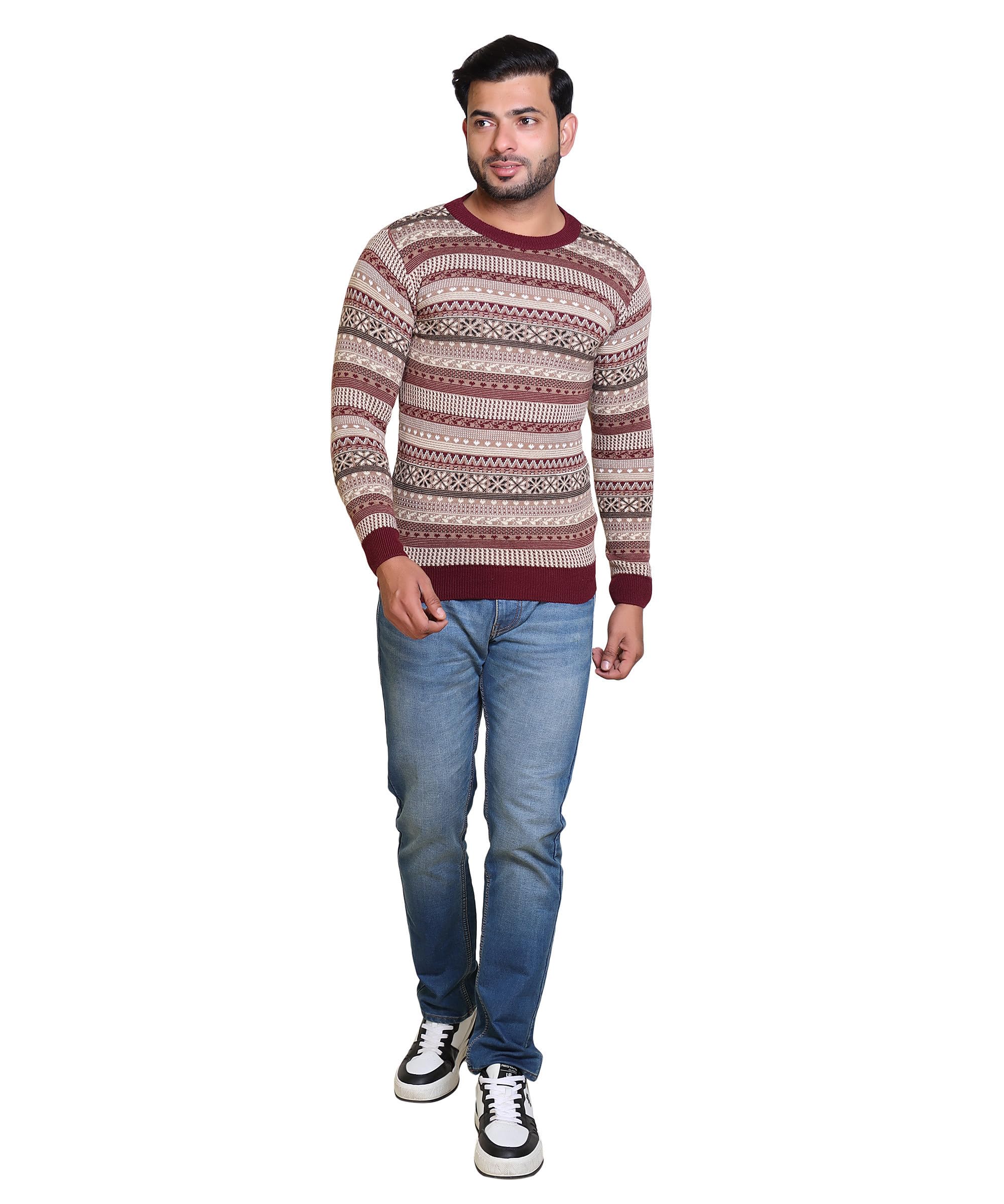 grand line Men's Acrylic Woolen Sweater Regular Fit Sweater Winter Wear Round Neck Full Sleeve Solid Sweater for Men's | Suitable Size is Medium and Large | Multicolor | GL/Men Sweater/01-picture-14
