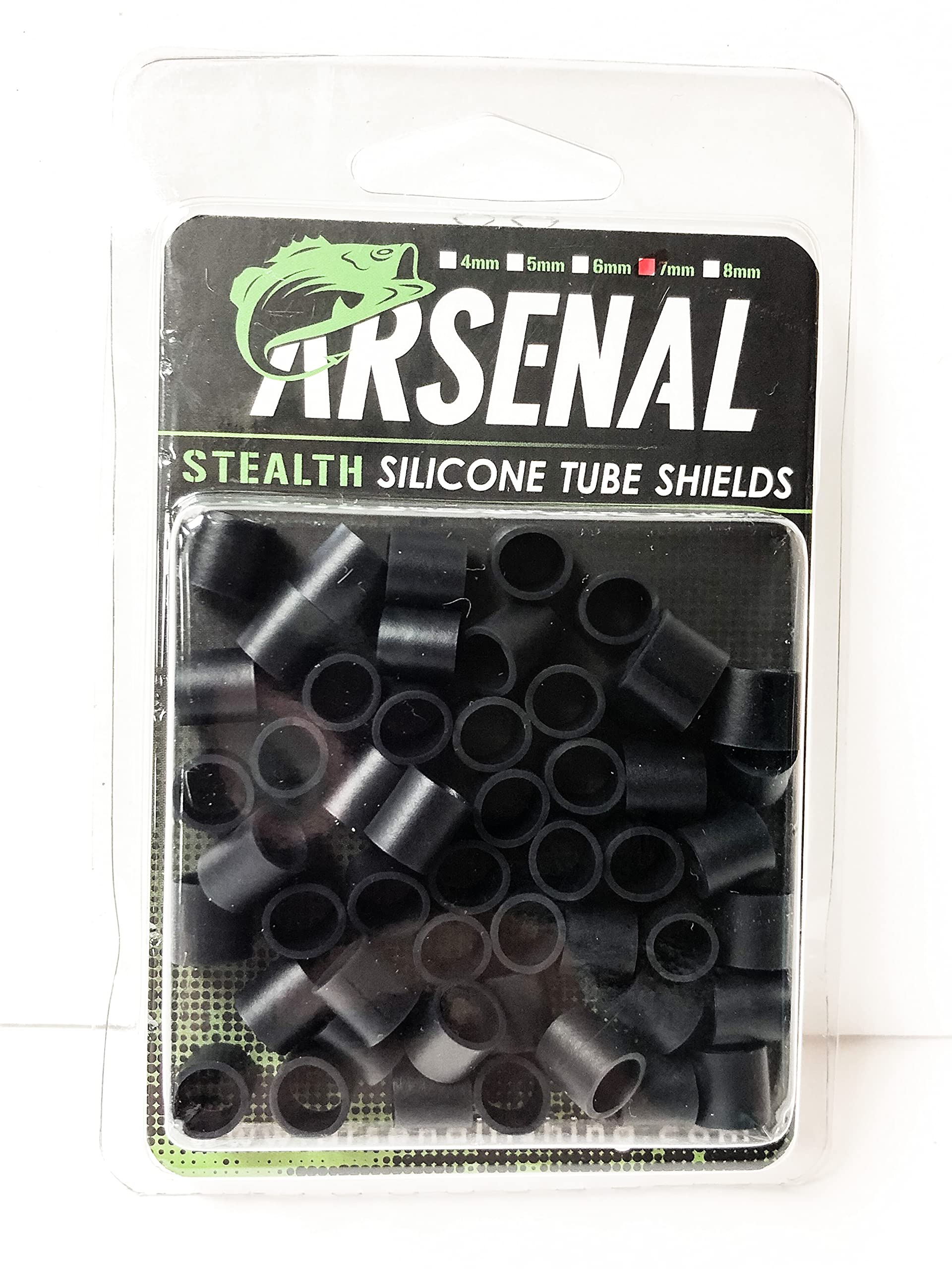 RITE-HITE Arsenal Fishing Stealth Silicone Tube Shields - Black or Green Pumpkin; Comes in Sizes 5mm - 8mm; Designed specifically for Our Wacky-Neko Tube Plier