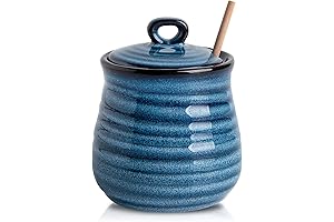 Hasense Ceramic Honey Jar with Lid, 12 Ounce Honey Pot