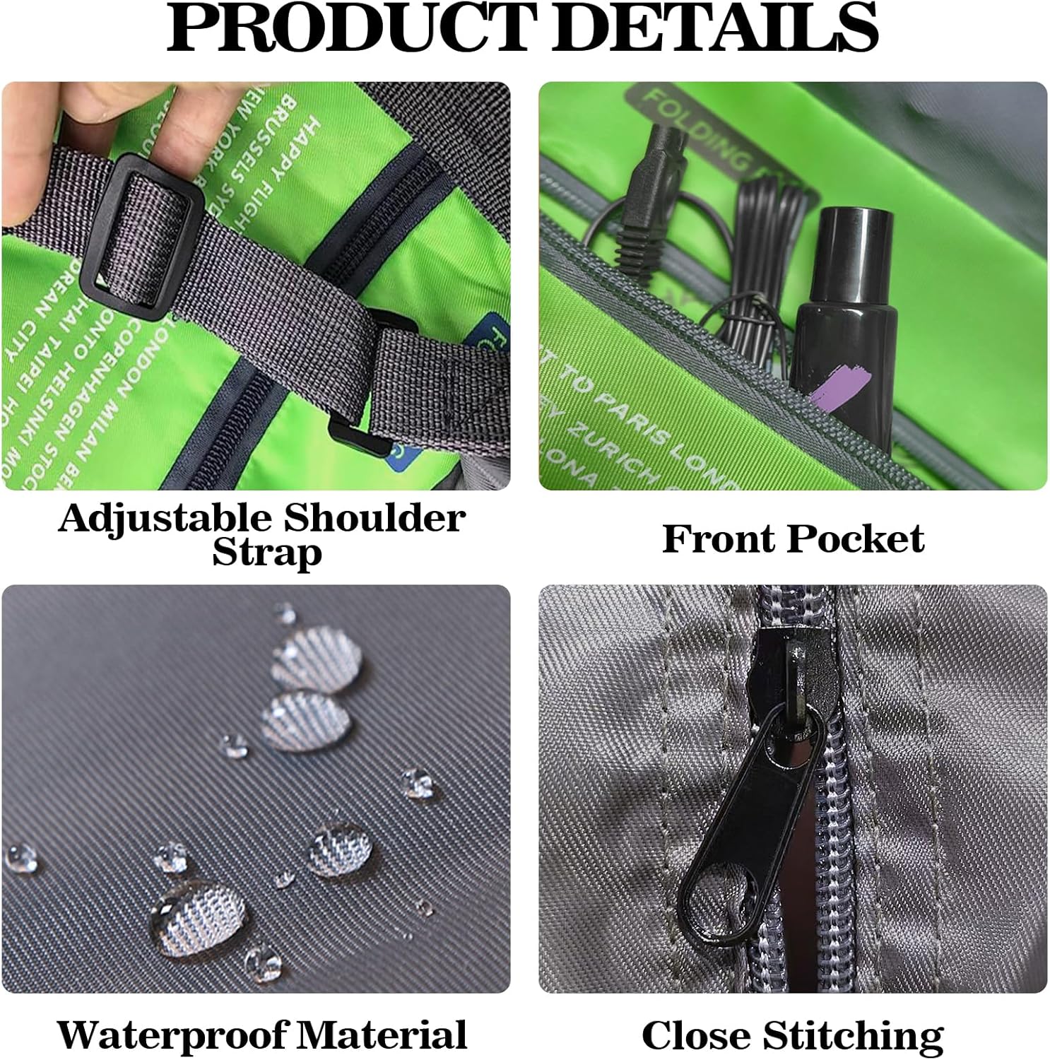 Travel Bag Foldable Duffle Bag for Women and Men Lightweight Luggage Tote Bag Bulk Carry on Personal Item Bag for Airlines Weekender Overnight Tote (Green 12PCS)
