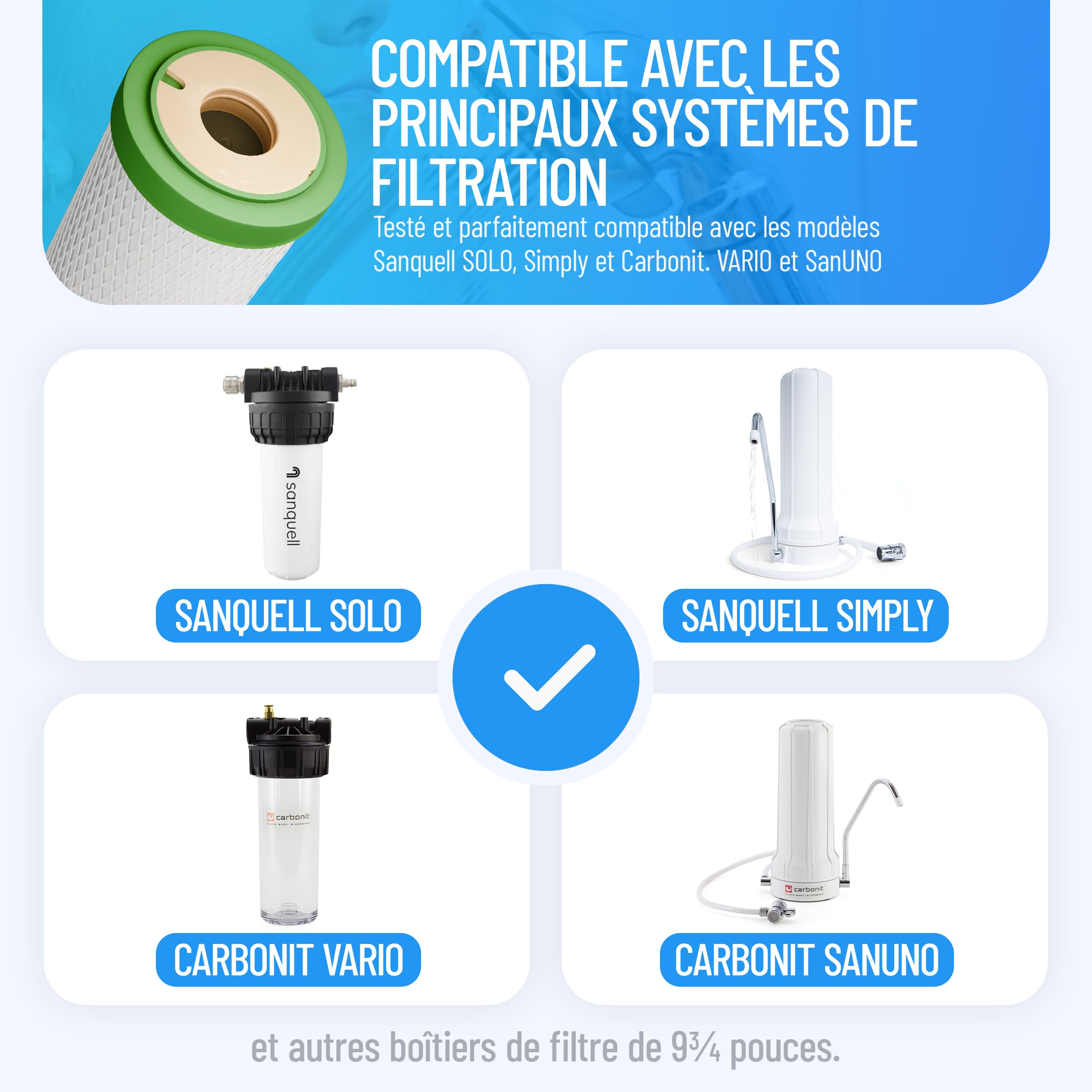 Cartouche filtrante pour eau NPure Premium