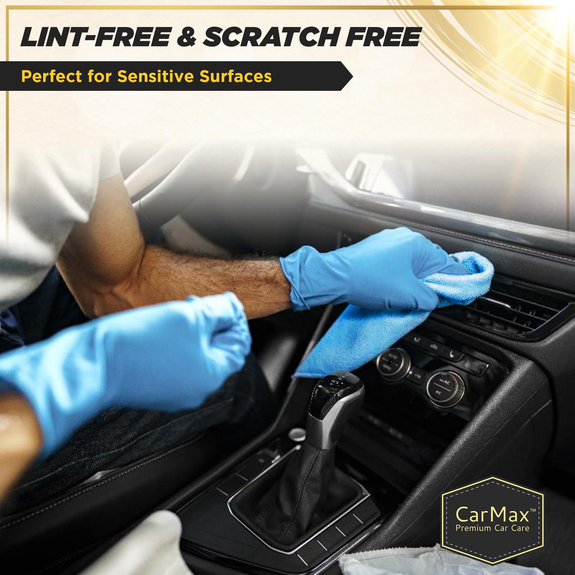 CarMax™ zestaw handlowy - 16 rolek - 40 wielofunkcyjnych niebieskich włókien do czyszczenia samochodu i opisywania detali na rolce - ręczniki z mikrofibry wielokrotnego użytku 30 cm x 30 cm na rolce