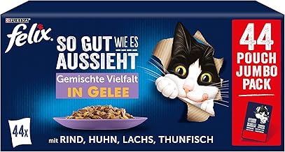 FELIX As Good As It Looks Mixed Variety in Jelly Wet Cat Food 44 x 85 g Portion Bag