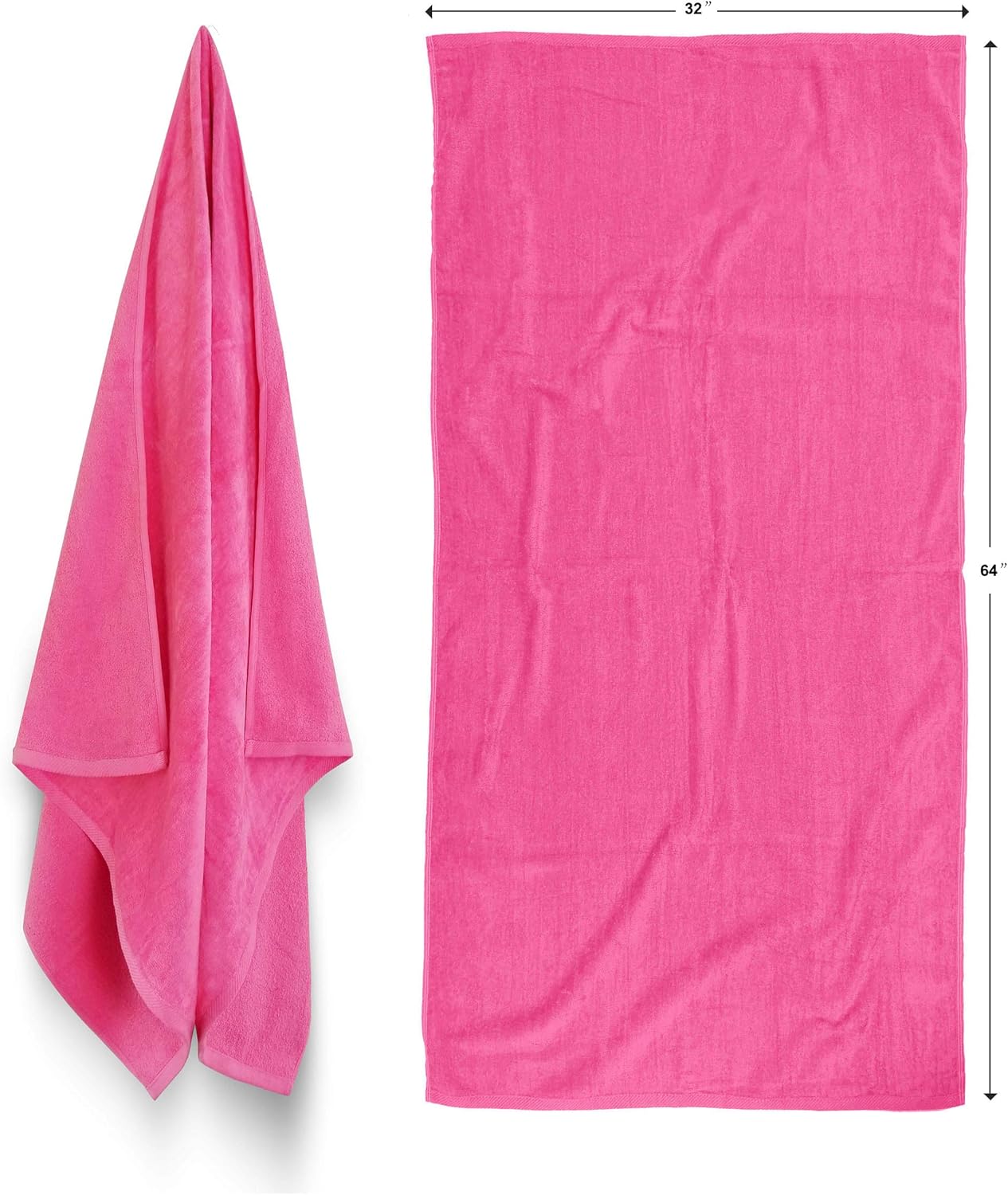 Beach Towels Size 32"x64" Terry Velour Large and Heavy 16 Lb/Dz 100% Cotton (Burgundy PMS 505-C)