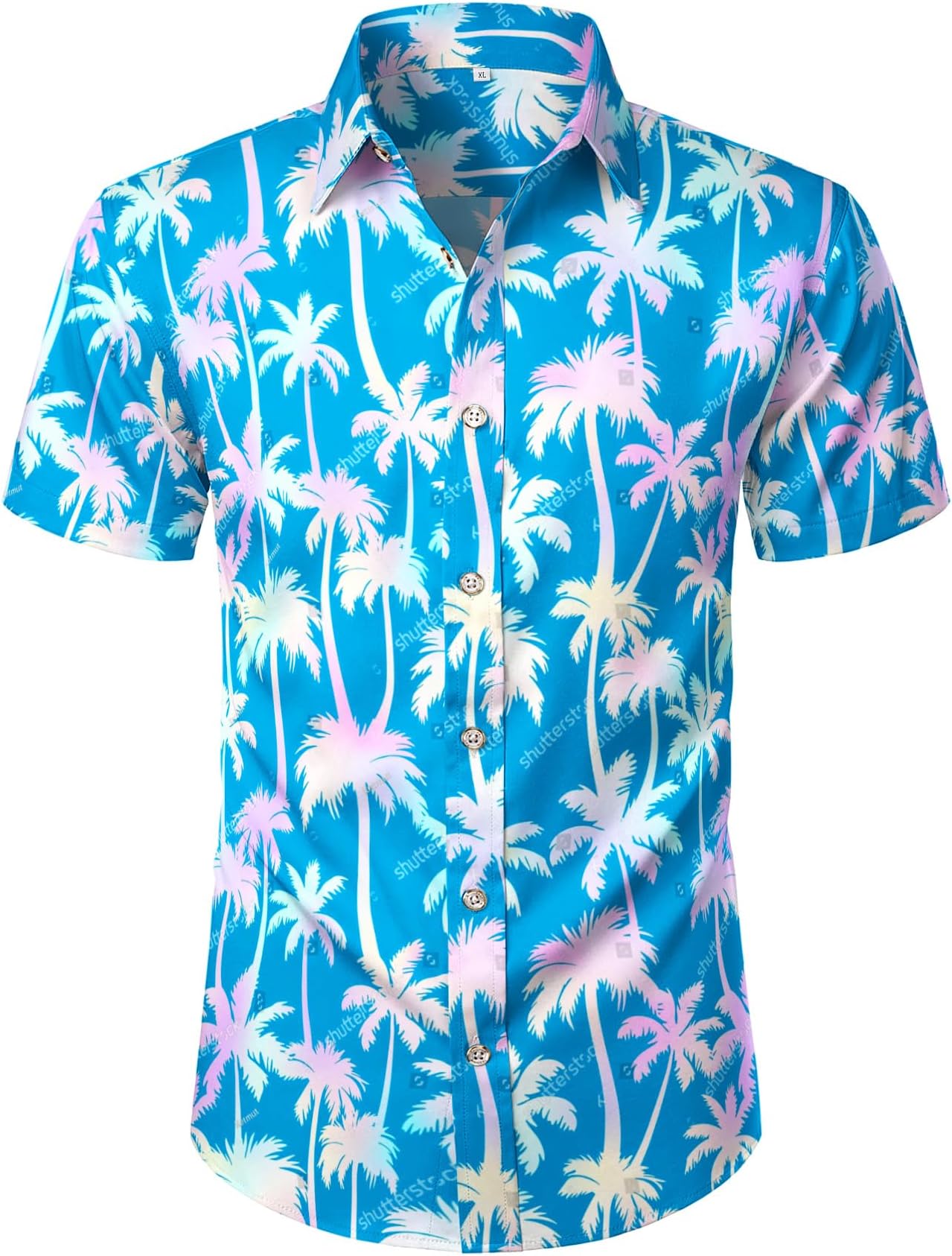 Men's Hawaiian Shirt Short Sleeve Printed Button Down Summer Beach Dress Shirts