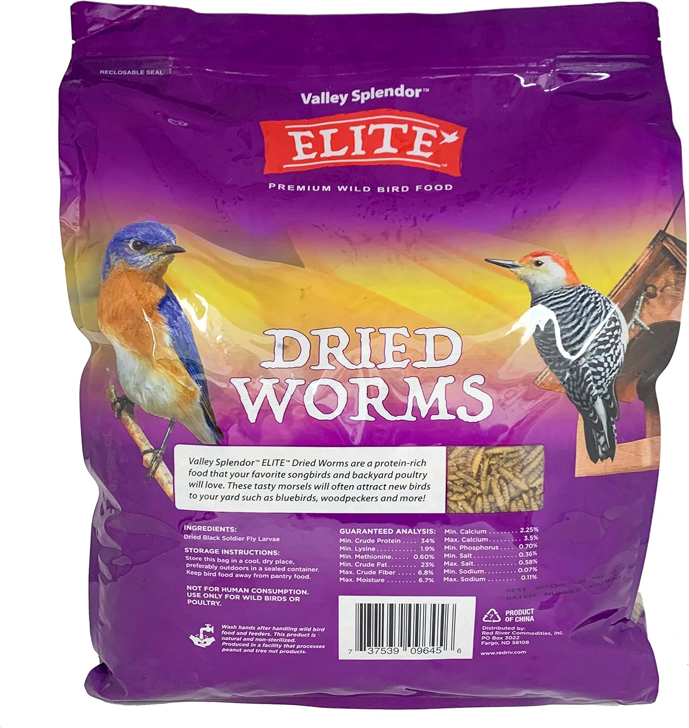 Valley Splendor Elite Dried Worms for Wild Birds, Purple : Patio, Lawn & Garden