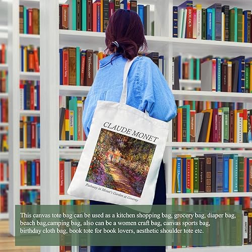 Miniatura 4 de Andeiltech Canvas Tote Bag Aesthetic Cute Vintage Tote Bags Book Shoulder bag Gifts Reusable Grocery Bags for Women