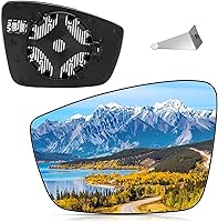 Vista 14 de BDFHYK Cristal de espejo compatible con VW 2012-2019 Beetle 2011-2018 Jetta 2012-2017 Passat con adhesivo de tamaño completo que reemplaza 5c6857522