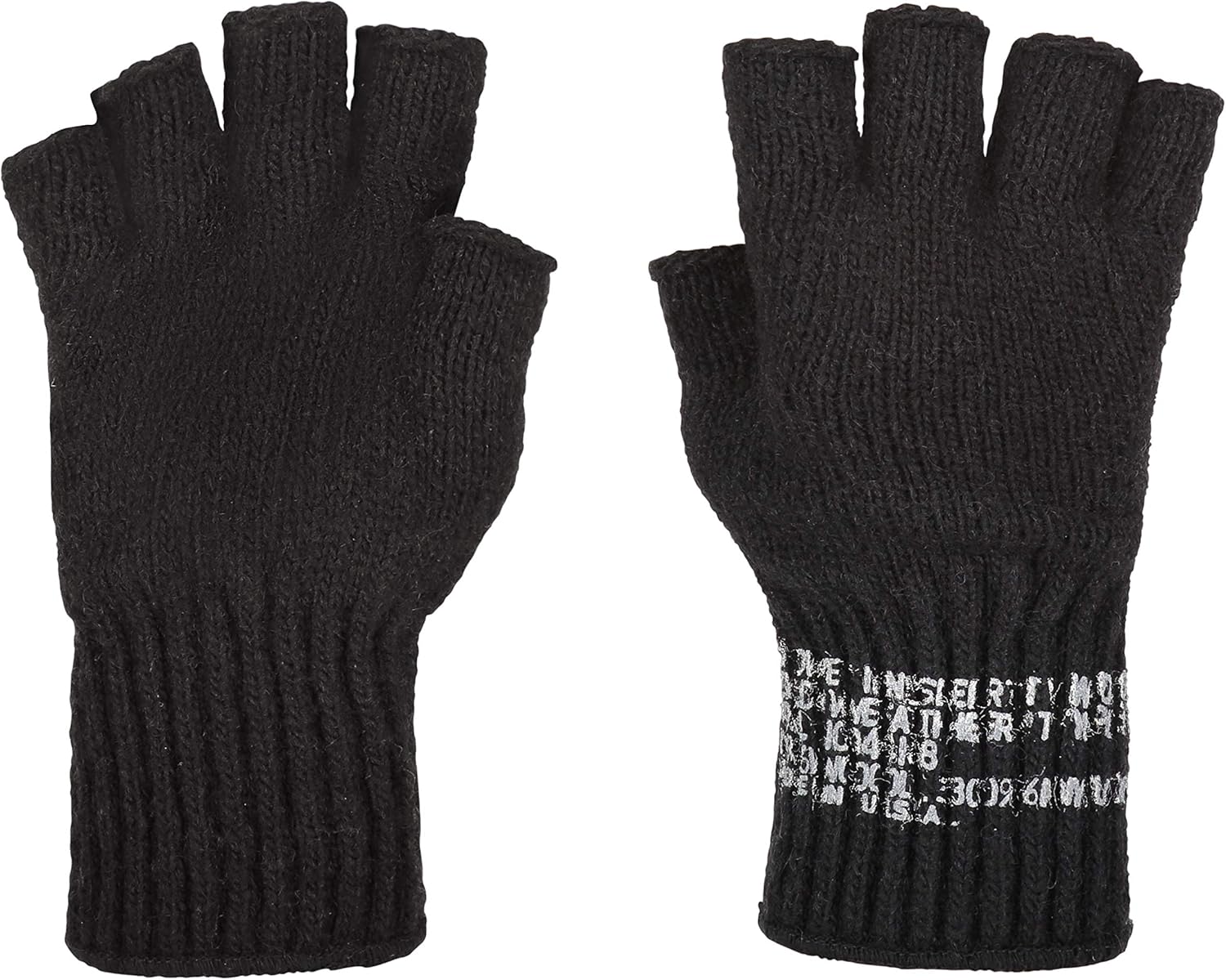 M MCGUIRE GEAR GI Wool Fingerless Glove Liners, Half Finger Glove Inserts, for Running, Hiking and Climbing - Made in USA
