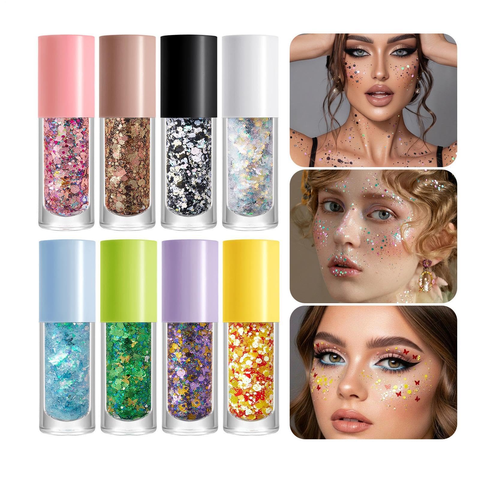 Gel Glitter Per Il Viso Effetto Scintillante Di Lunga Durata | Gel Glitter Per Viso E Corpo Per Feste, Festival, Concerti, Parate, Partite Di Calcio, Compleanni, Bambini, Ragazze E Donne