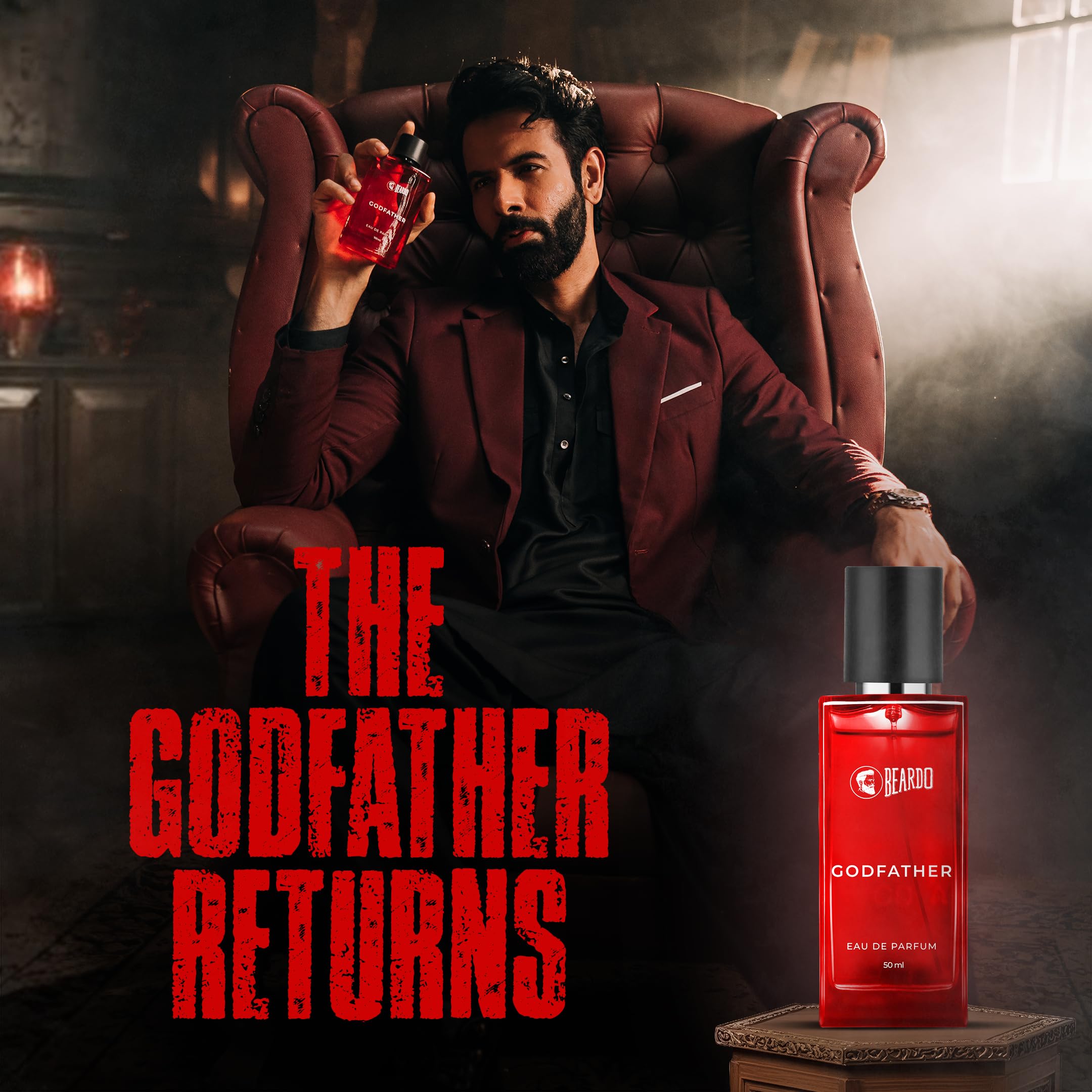 BEARDO Godfather Perfume For Men, 50Ml | Aromatic, Spicy Perfume For Men Long Lasting Perfume For Date Night Fragrance | Body Spray For Men | Gift For Husband | Gift For Boyfriend